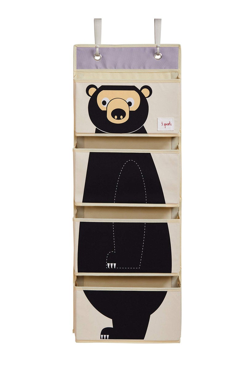 3 Sprouts Over The Door Baby Organizer - Essential Newborn Nursery Storage, Toy Organizer for Room and Closet - Bedroom Storage - Hooks Included, Bear - Image 1